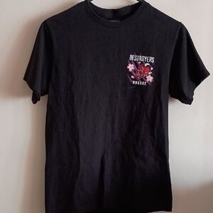 Destroyers Graphic Black T-Shirt Used Size Small.